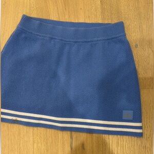 ALO Yoga Blue Mini Skirt with White Stripes